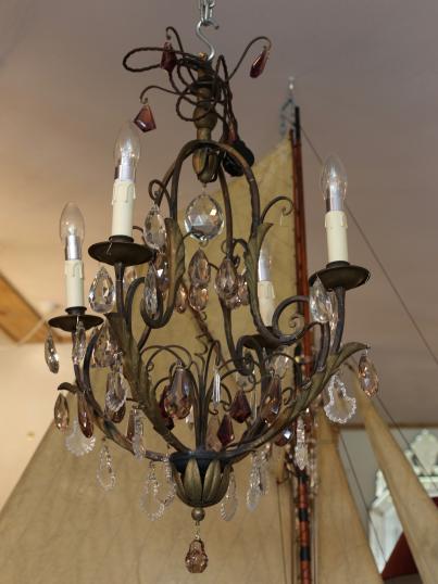 Chandelier with Stunning Amber Crystals